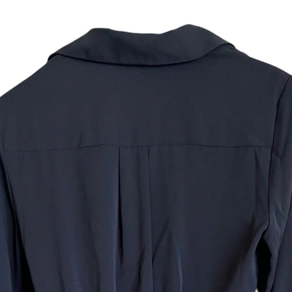 House Of Harlow 1960 Black Collared Gathered Wrap Mini Dress - Picture 8 of 10